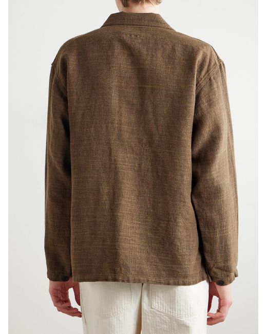 Beams Plus Brown Mil Linen And Cotton-Blend Chore Jacket for men