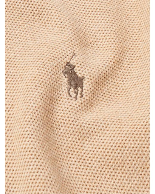 Polo Ralph Lauren Natural Logo-embroidered Honeycomb-knit Cotton Half-zip Sweater for men