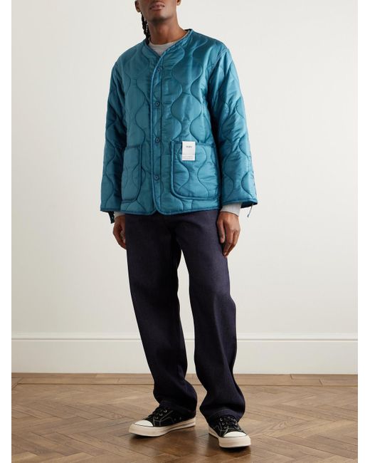 (w)taps Blue Wlj Logo-Appliquéd Quilted Nylon-Ripstop Jacket for men