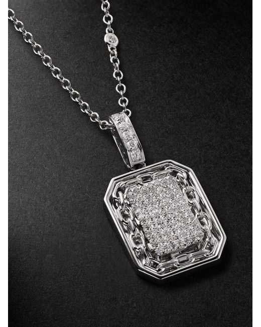 SHAY Black 18-karat White Gold Diamond Necklace for men