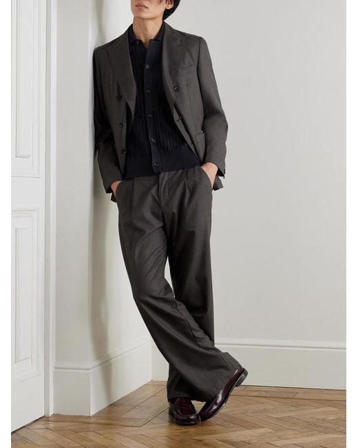 Oliver Spencer Black Miro Double-Breasted Suit Jacket for men