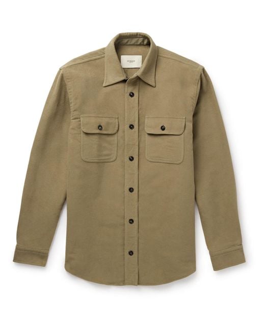 James Purdey Sons Men's Green Cotton-Moleskin Overshirt