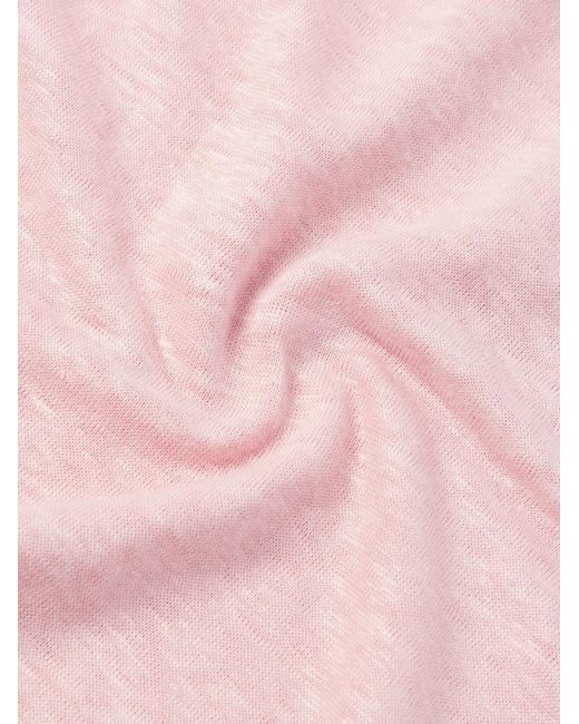 T-shirt in lino di Loro Piana in Pink da Uomo