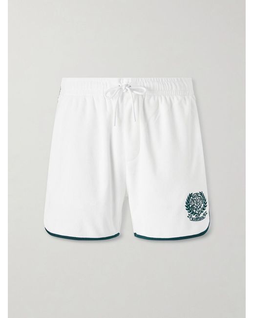 Polo Ralph Lauren White Wimbledon Embroidered Straight-Leg Cotton-Blend Shorts for men