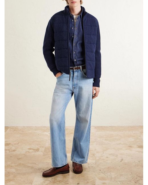 Polo Ralph Lauren Blue Quilted Padded Wool And Cashmere-blend Zip-up Cardigan for men