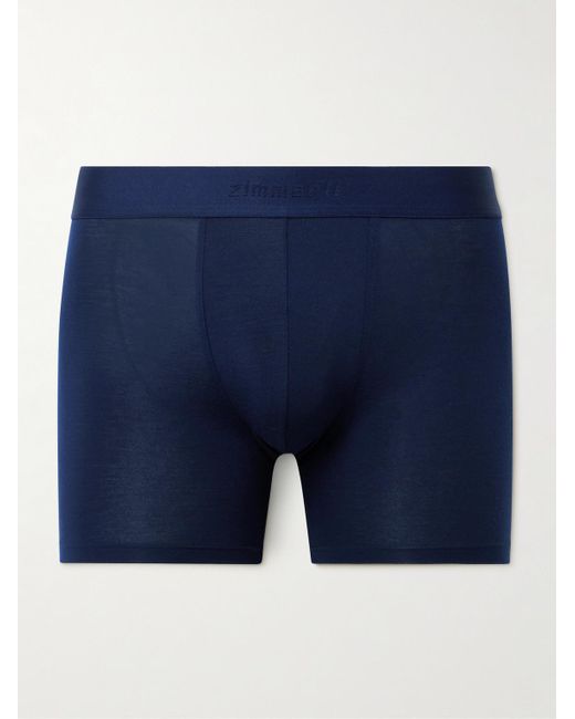 Zimmerli of Switzerland Blue Pureness Stretch-Micro Modal Boxer Briefs for men