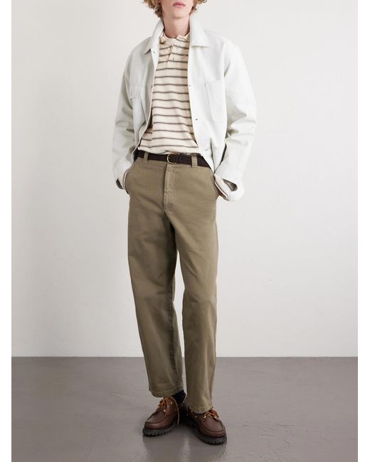 A.P.C. Natural Ville Cropped Straight-leg Cotton-gabardine Chinos for men