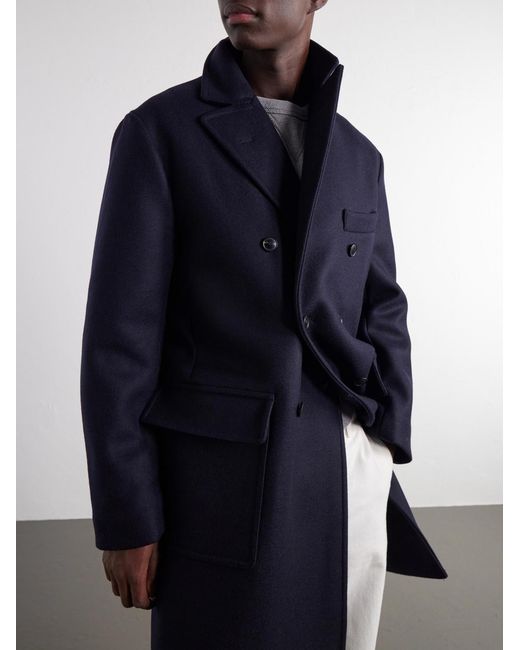 Fortela Blue Manteco Serwilliam1 Double-Breasted Wool Coat for men