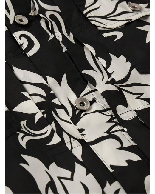 Sacai Blouson aus Voile mit Blumenprint und Falten in Black für Herren