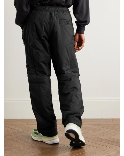 Stone Island Black Straight-Leg Padded Cordura Nylon-Ripstop Trousers for men