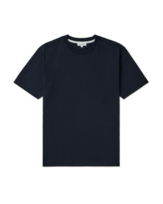 Norse Projects Blue Johannes Logo-embroidered Organic Cotton-jersey T-shirt for men
