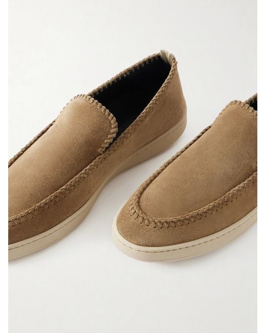 Officine Creative Brown Herbie Suede Loafers for men