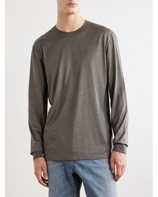 Dolce & Gabbana Gray Pastello Silk-Jersey T-Shirt for men