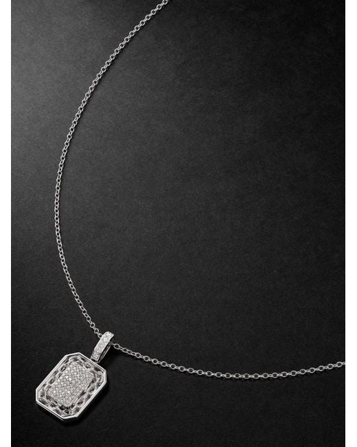 SHAY Black 18-karat White Gold Diamond Necklace for men