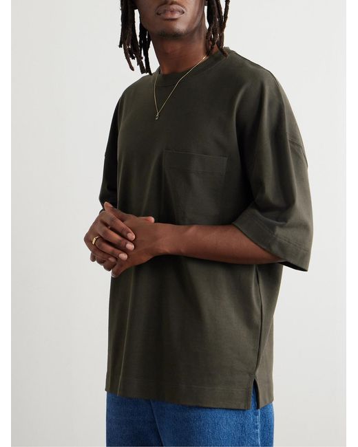 Lemaire Green Cotton-Jersey T-Shirt for men