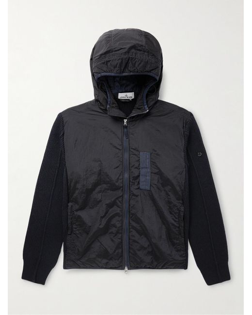 Stone Island Slim fit Panelled Nylon Metal And Ribbed Virgin Wool