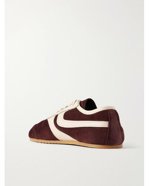 Dries Van Noten Brown Leather-Trimmed Suede Sneakers for men