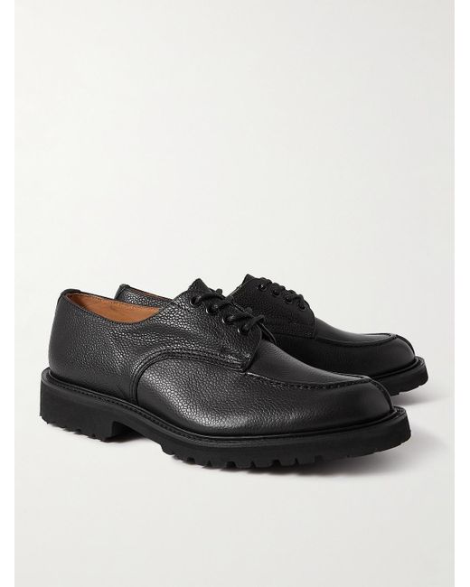 Tricker's Black Kilsby Full-grain Leather Derby Shoes for men