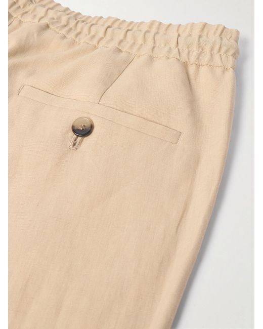 Pantaloni a gamba dritta in lino con coulisse di Paul Smith in Natural da Uomo