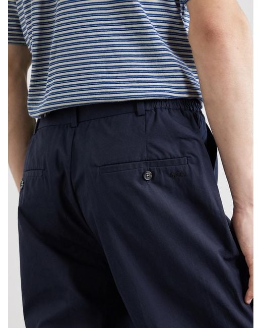 A.P.C. Blue Dylan Straight-leg Cotton-poplin Trousers for men