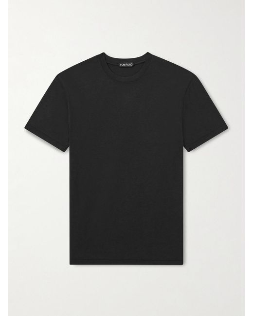Tom Ford Black Lyocell And Cotton-Blend T-Shirt for men
