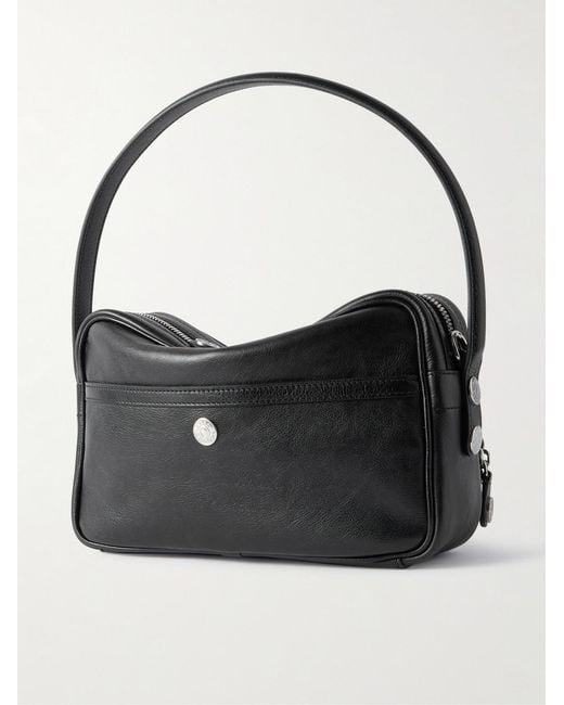 Camero Small Textured-Leather Messenger Bag di Acne in Black da Uomo