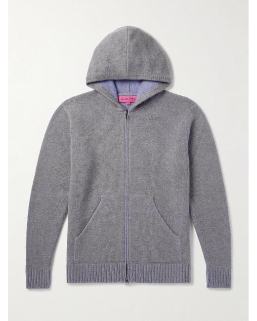 The Elder Statesman Cashmere Zip up Hoodie in Grey for Men Lyst UK