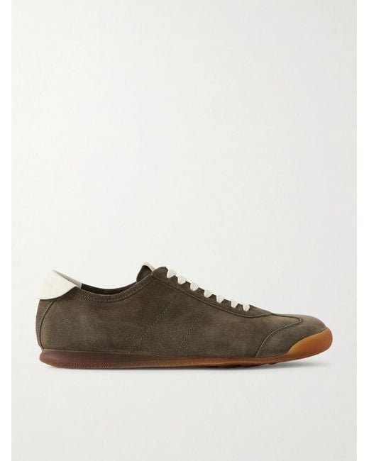 Officine Creative Brown Hazel 001 Leather-trimmed Suede Sneakers for men