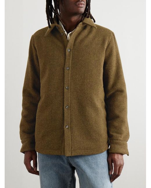 A Kind Of Guise Green Marani Padded Virgin Wool-Felt Overshirt for men