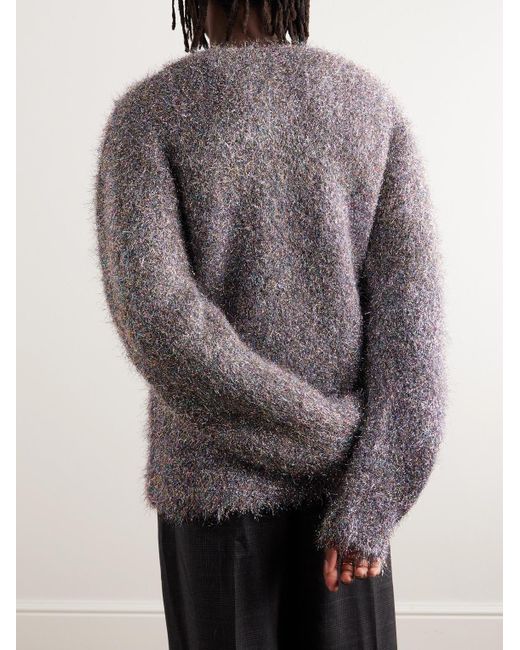 Jil Sander Gray Metallic Knitted Sweater for men