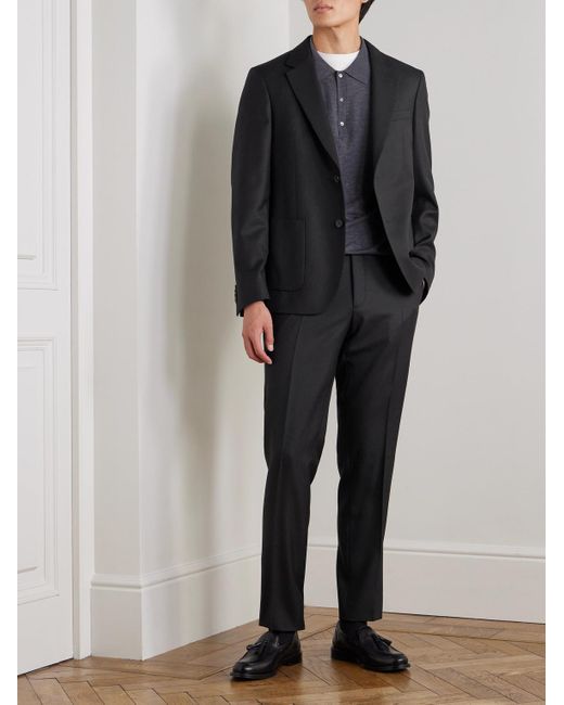 Mr P. Black Philip Slim-Fit Straight-Leg Wool-Twill Suit Trousers for men