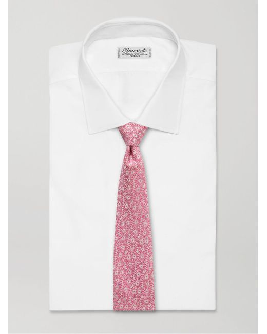 Paul Smith Pink 7cm Floral-jacquard Cotton And Silk-blend Tie for men