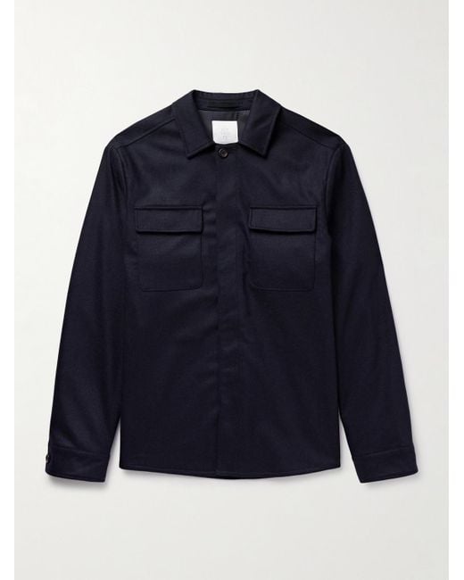 Eleventy Hemdjacke aus einer Wollmischung in Blue für Herren