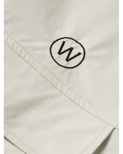 (w)taps White Logo-Appliquéd Embroidered Cotton-Blend Poplin Shirt for men