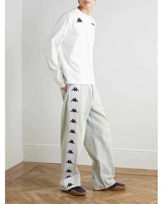 Acne Gray Kappa Straight-leg Webbing-trimmed Jeans for men