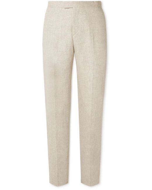 Favourbrook Natural Allercombe Slim-fit Straight-leg Linen Suit Trousers for men