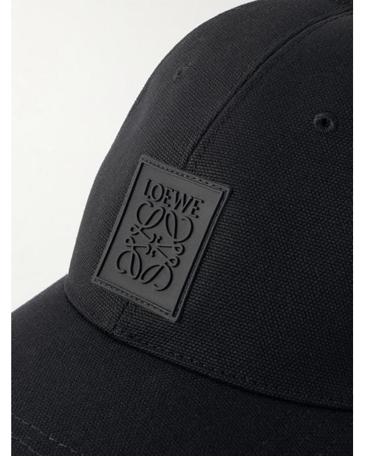 Loewe Black Logo-Appliquéd Cotton-Canvas Baseball Cap