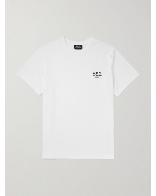 A.P.C. White Raymond Logo-embroidered Cotton-jersey T-shirt for men