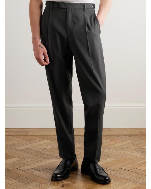 Barena Gray Masco Straight-Leg Pleated Virgin Wool Trousers for men