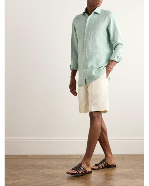 Zegna Natural Straight-Leg Oasi Linen Shorts for men