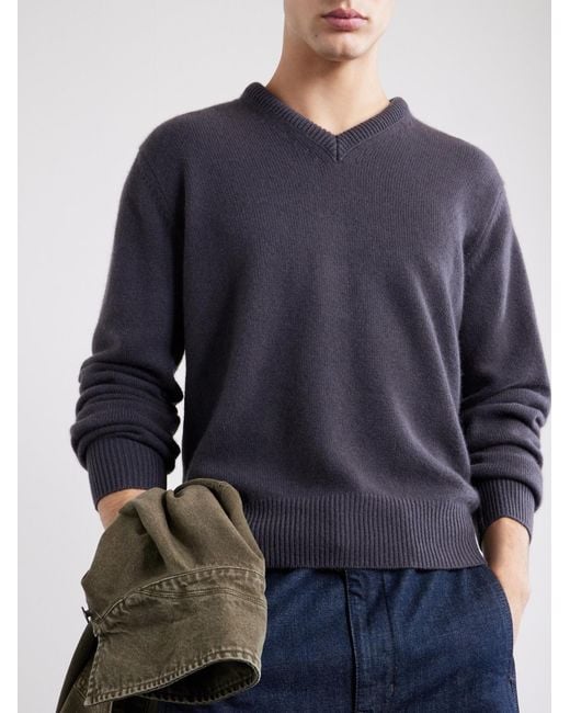 Lemaire Blue Cashmere Sweater for men