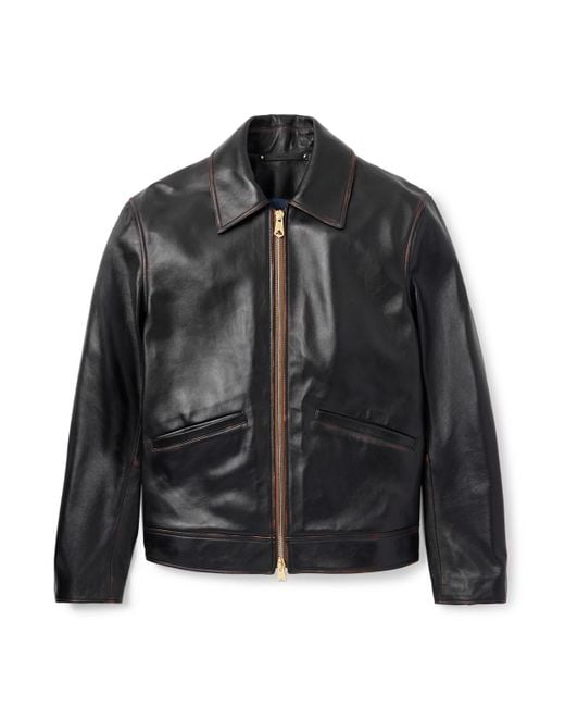 Paul Smith Black Leather Blouson Jacket for men