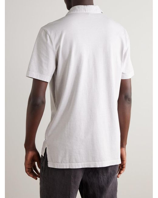 James Perse White Cotton-Jersey Polo Shirt for men