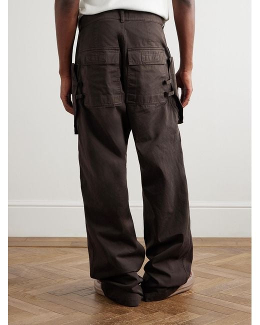 Rick Owens Brown Stefan Wide-Leg Cotton-Twill Cargo Trousers for men