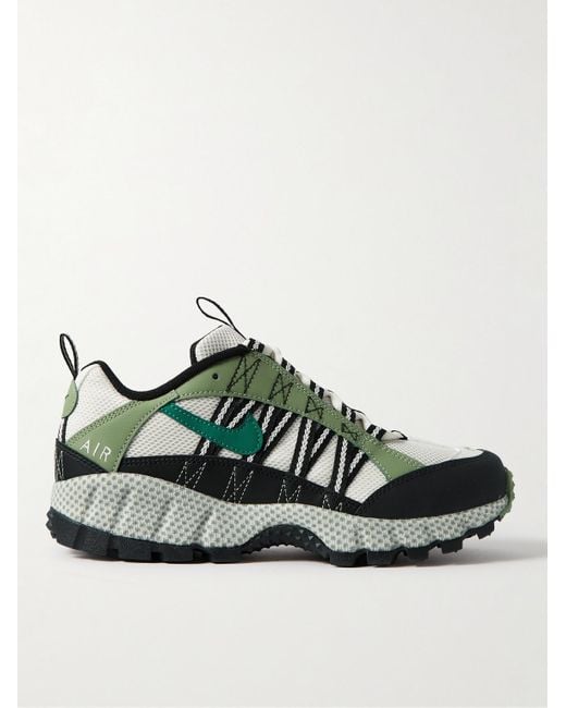 Nike Green Air Humara Qs Leather-trimmed Mesh Sneakers for men