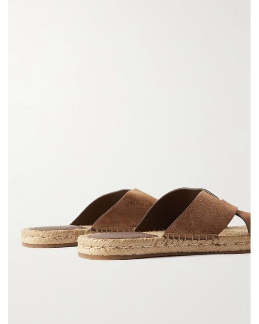 Zegna Brown Panarea Suede Sandals for men