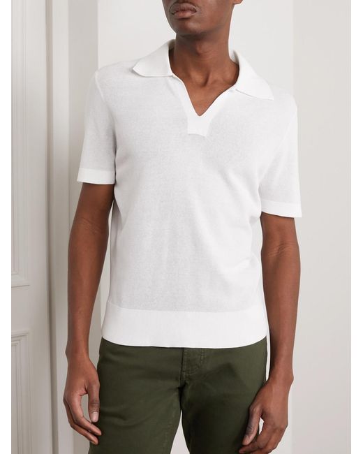 James Purdey & Sons White Slim-Fit Cotton Polo Shirt for men