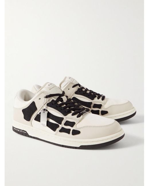 Amiri White Skel Brand-appliqué Leather Low-top Trainers for men