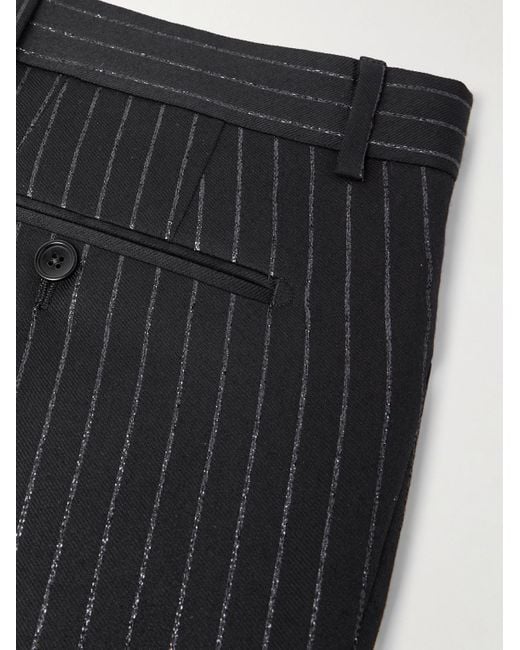 Tom Ford Blue Dyylan Straight-leg Striped Metallic Wool And Silk-blend Suit Trousers for men