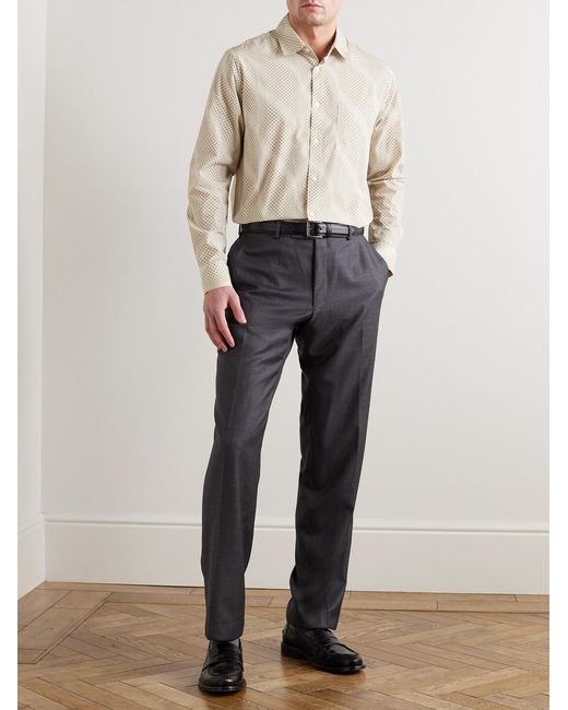 Mr P. White Polka-Dot Organic Cotton Shirt for men